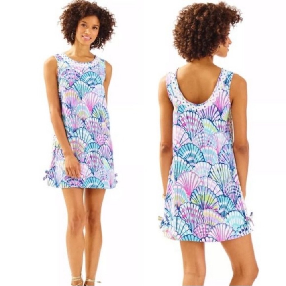 Lilly Pulitzer Stella Shift‎ Dress Serene Blue Oh Shello Print Size 2